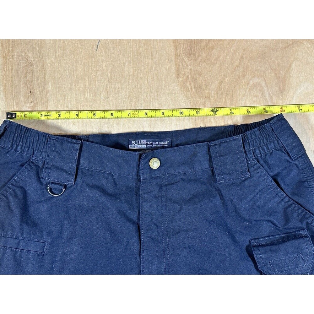 5.11 Tactical Shorts Mens 34 Blue Ripstop Canvas Cargo Workwear Elastic Waist - Picture 4 of 10